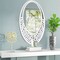 Retro Silver Oval Wall Vanity Mirror for Living Room Entryway Bathroom Wall Decor